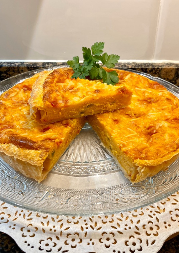 Una foto de Pastel de hojaldre con queso y pisto, sin gluten