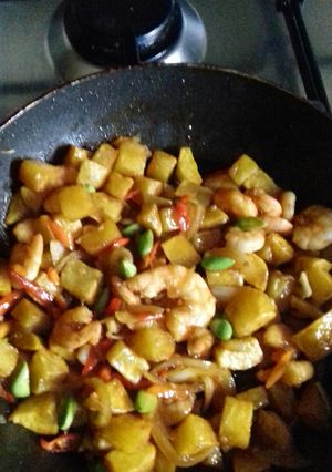 Foto resep Sambel goreng udang kentang pete