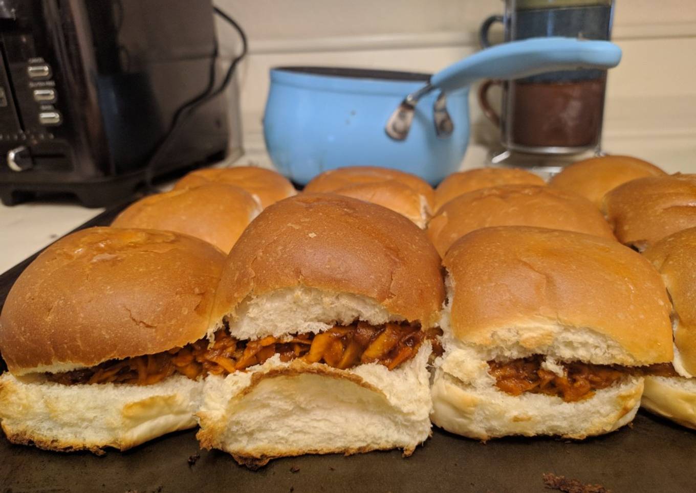 Sliders de batata con barbacoa