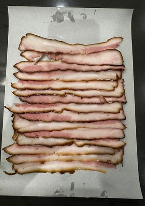 A picture of Home Made Smoked Bacon - 20% Cost and you know WOW :P.