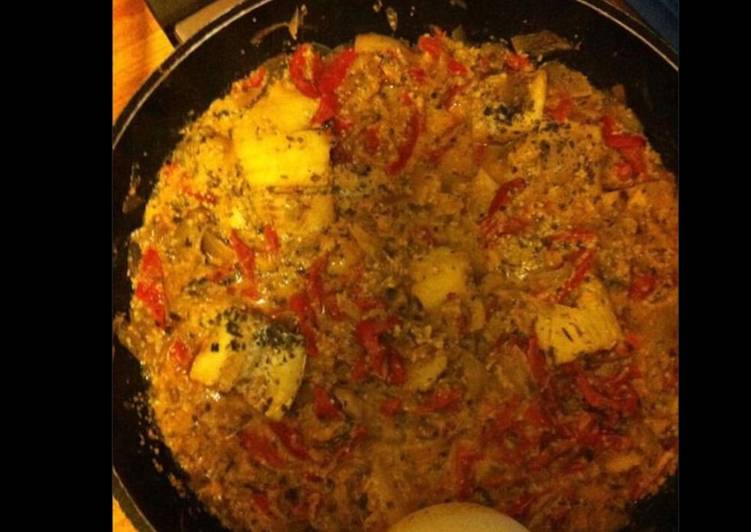 Comment a Preparer Parfait Filets de colin aux poivrons rouges oignons tomates et curry