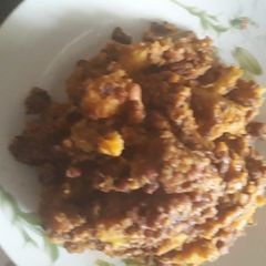 A picture of Porriage beans with ripe plantain.