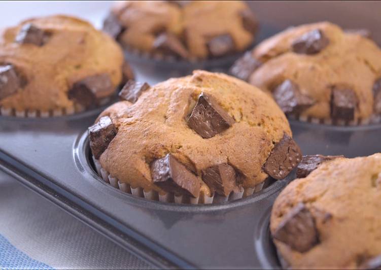 Step-by-Step Guide to Prepare Speedy Chocolate Chunk  Pistachio Muffins　☆Recipe Video☆