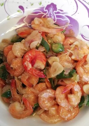 Foto resep Udang Tumis Cabe Ijo