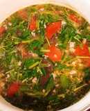 Canh thịt băm nấu cà chua, dứa