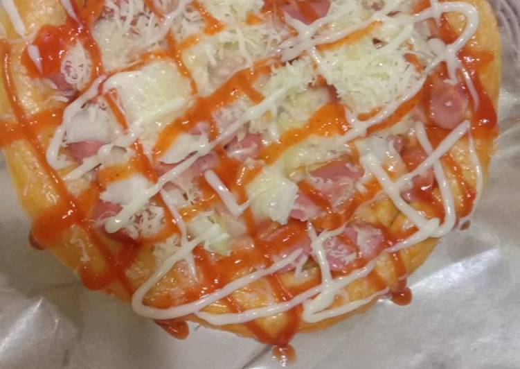 Cara Gampang Membuat Pizza sosis teflon, Enak