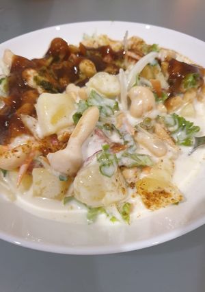 A picture of Dahi pakoriyan.