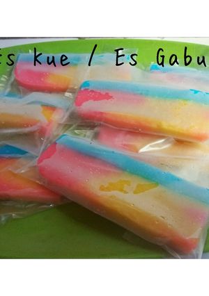 Foto resep Es Kue / Es gabus pelangi