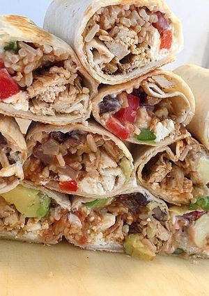 A picture of Shredded Chicken Burritos.