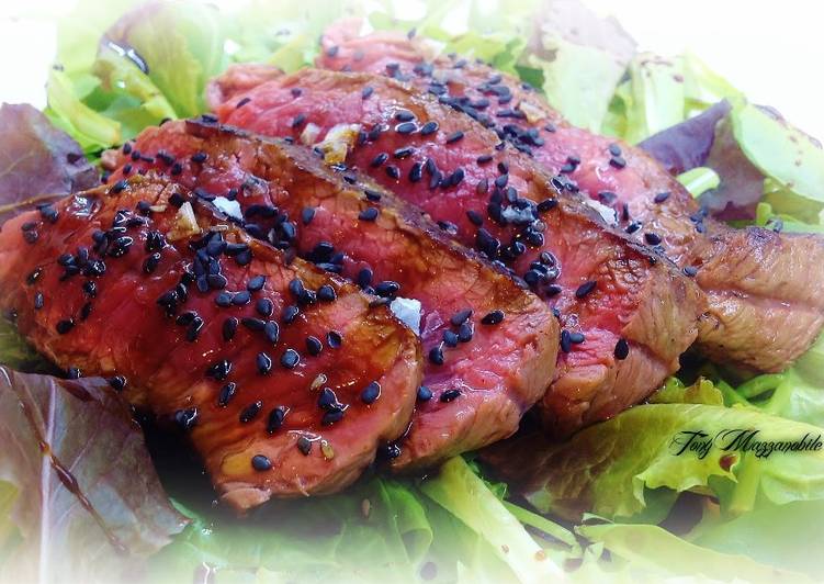 Easiest Way to Make Super Quick Homemade Tagliata di chianina con wasabi e riduzione di aceto balsamico e miele di acacia