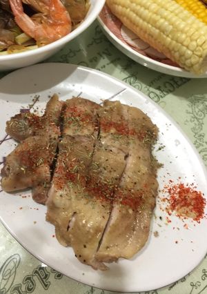 便當菜～～酒香蒸雞腿排 的食譜成品照片