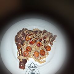 A picture of Pepper chicken pasta.