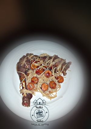 A picture of Pepper chicken pasta.