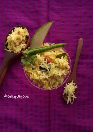 A picture of Mavinakayi Chitranna (Raw mango rice).