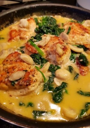 Foto resep Chicken spinach with cream sauce
