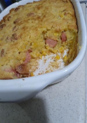 A picture of Corn Dog Casserole.