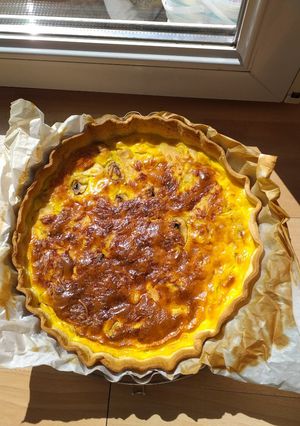 Une photo de Quiche poulet champignons