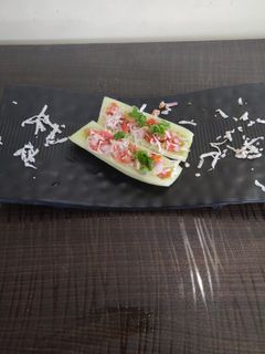 A picture of Cucumber boat salad.