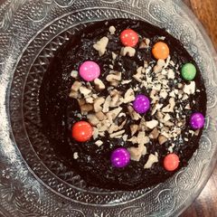 Dark chocolate cake A picture of Dark chocolate cake.