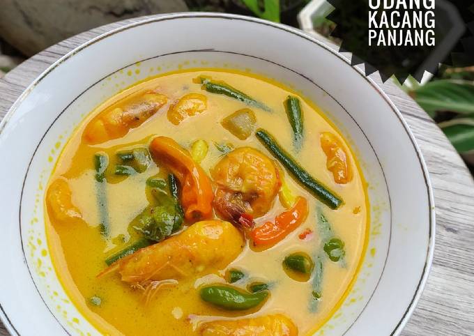 Recipe: Tasty Gulai Udang Kacang Panjang