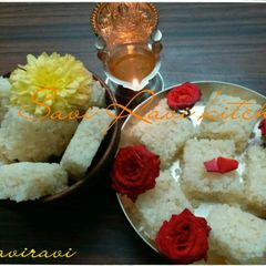 A picture of Coconut Burfi / Kobbari Mitai.