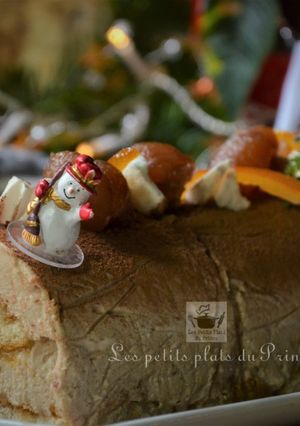 A picture of Chestnut Cream and Candied Orange Yule Log (Bûche de Noël), Super Easy Recipe.