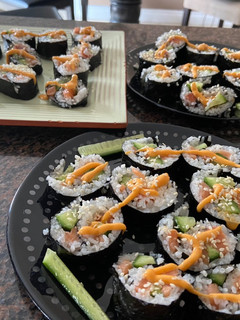 A picture of Salmon Cucumber Sushi.
