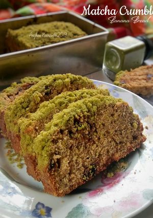 Foto resep Matcha Crumble Banana Bread