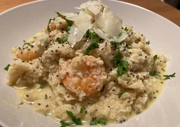 Falso Risotto de coliflor, gambas y coco Receta de ⓙⓤⓐⓝⓕⓡⓐ- Cookpad