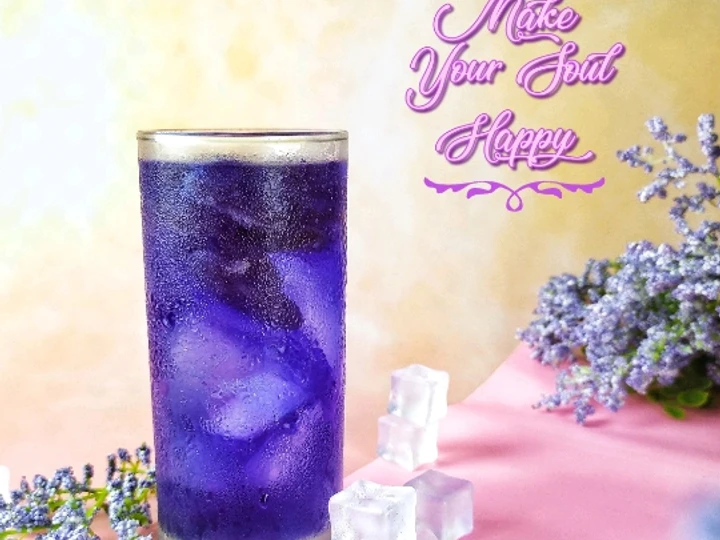 Langkah Gampang Menyiapkan Resep Mocktail Butterfly Pea Flower Ice (es Soda Bunga Telang) yang Lezat Anti Ribet, Mantap