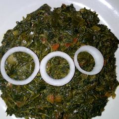 A picture of Managu in coconut milk #authormarathon.