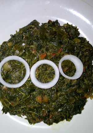 A picture of Managu in coconut milk #authormarathon.