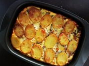 A picture of moussaka with potato