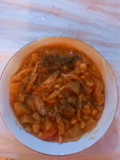 عکسی از دستور سوپ ورمیشل با مرغ ریش شده