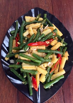Foto resep Tumis Putren (Baby Corn) Kacang Panjang