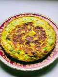 Tortilla de puerro y cebolla de verdeo