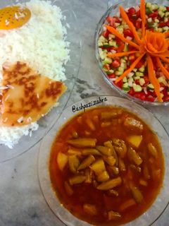 عکسی از دستور خورش بامیه با گوشت