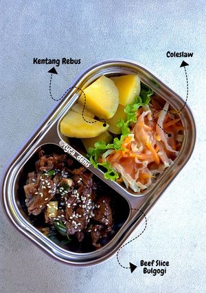 Foto resep Beef slice bulgogi (bento)