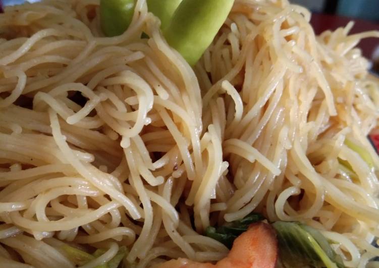 Langkah Membuat Mihun beras goreng sederhana (bumbu instant) yang sempurna