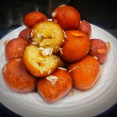 A picture of Mava Gulab jamun.