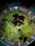Arroz relleno con pollo