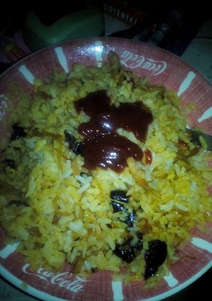 Una foto de Arroz relleno con pollo