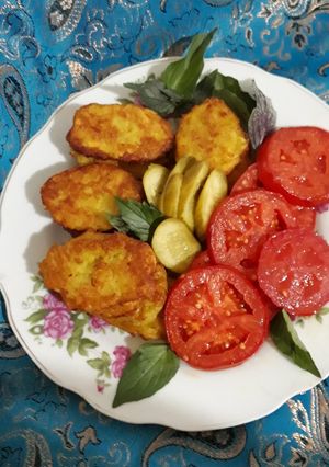 عکسی از دستور کوکو سیب زمینی ترد