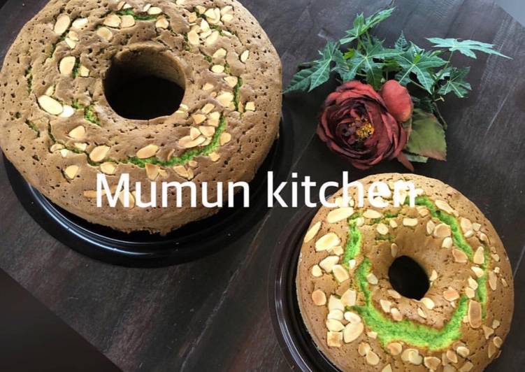 Resep Bolu Pandan Tabur Almond Ala Mumun Oleh Rosa Wulandari Cookpad