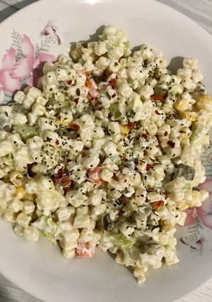 A picture of Emre’s Pasta Salad.