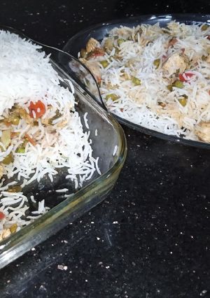 A picture of Baked Chinese Masala Rice.