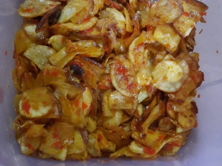 Cara Mudah Membikin Resep Keripik singkong balado yang Lezat Anti Ribet, Uenak Banget