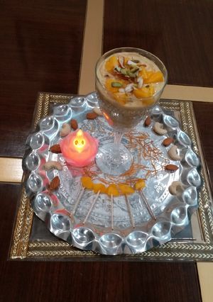 A picture of Mango vermicelli kheer.