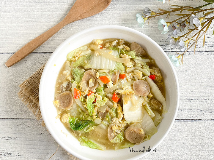 Cara Gampang Membuat Tumis sawi putih baso sapi, Lezat Sekali