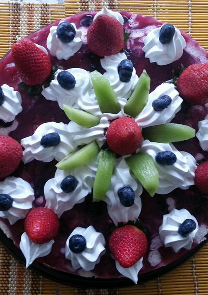 Una foto de Chessecake con frutos de la pasión